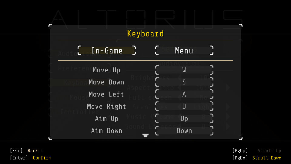 Settings - Keyboard