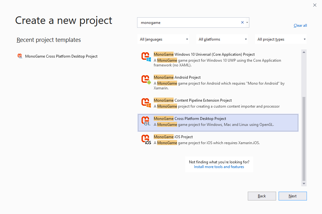 A screenshot of Visual Studio 2019.